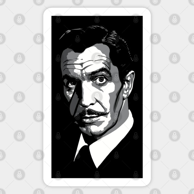 Vincent Price greyscale Sticker by @johnnehill